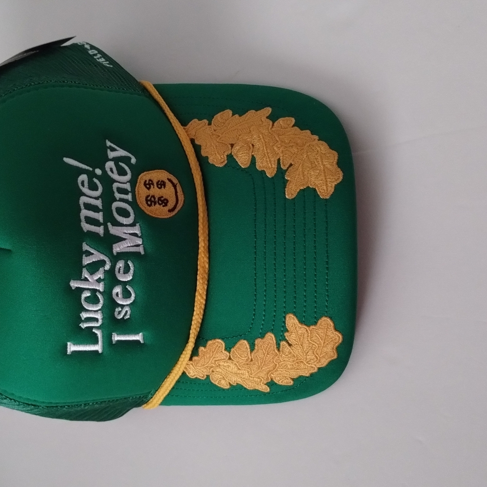 Green and Gold Embroidered Cap